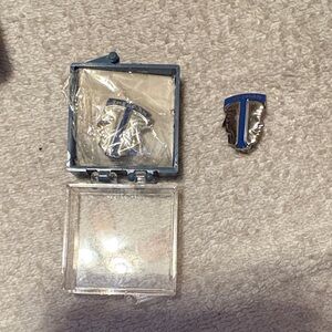 Thespian Fraternity Blue and Silver Shield Pin